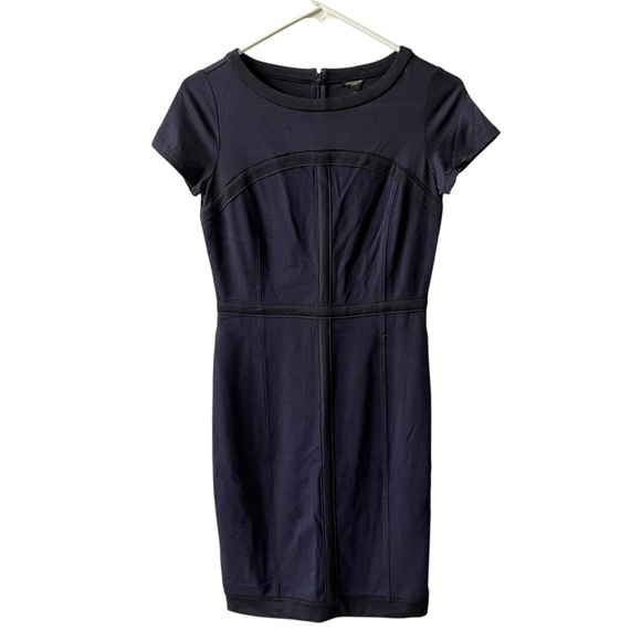 Ann Taylor Dresses & Skirts - Ann Taylor Sheath Dress NWT sz 0 short sleeves Mixed Media Stretch classic